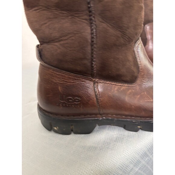 UGG Australia 5485 Brown Leather Shearling Winter Boots Men Size 8 main image 9
